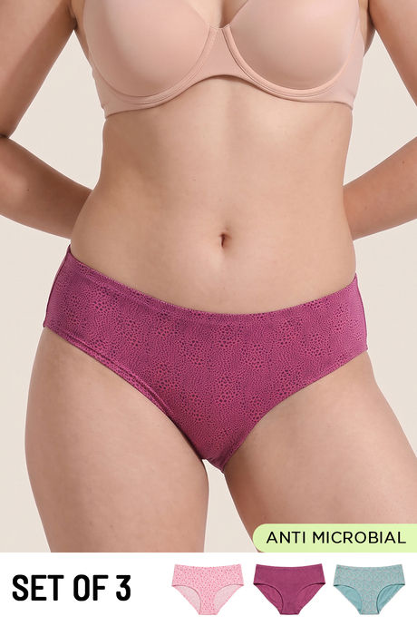 Buy Zivame Low Rise Full Coverage Hipster Panty (Pack of 3) - Multicolor